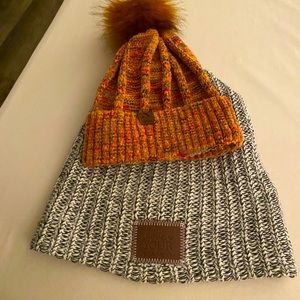 Beanies and Toboggan .  Total of 3.